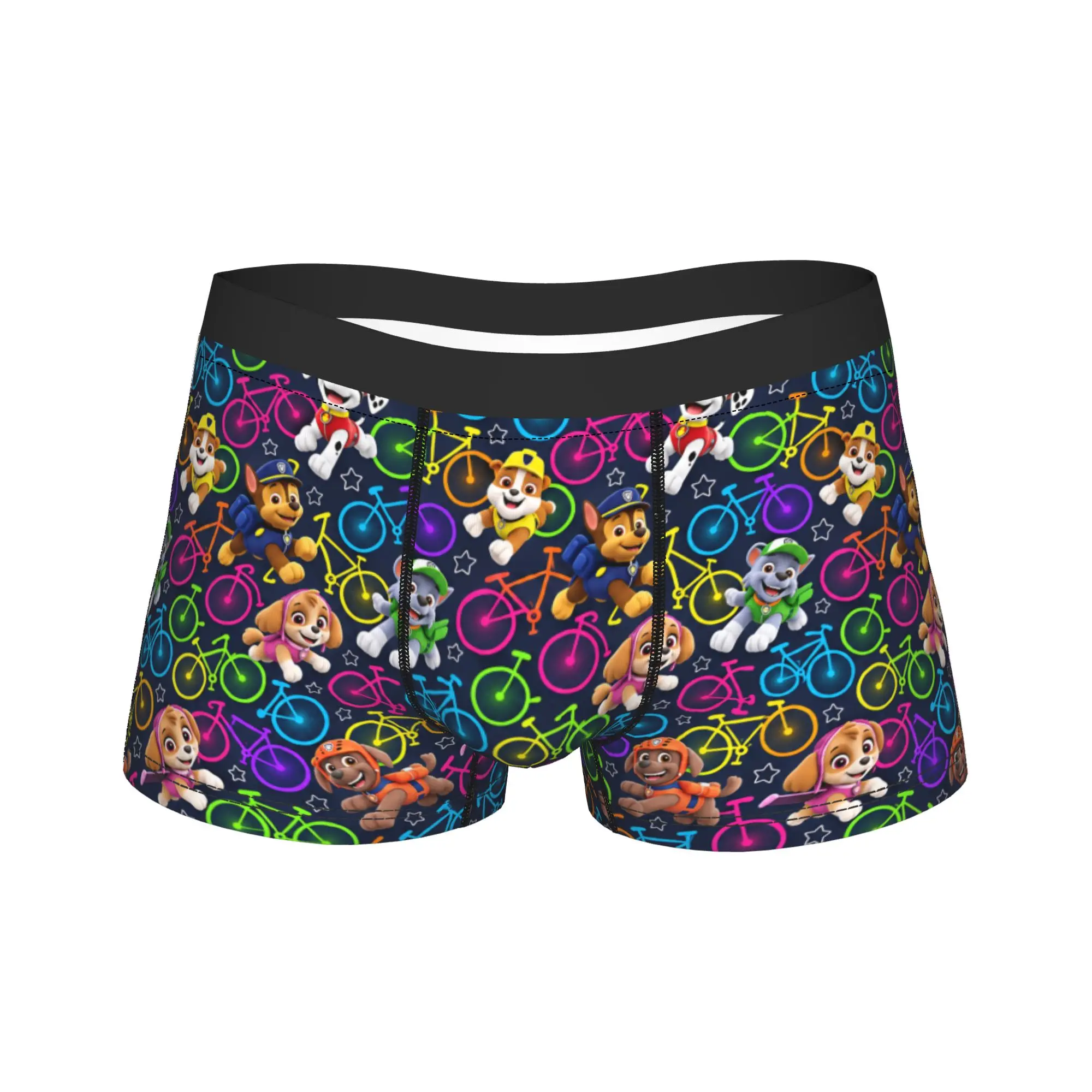 Paw Dogs Colorful Bicycle Puppy Art Trunk 3D Pouch Underwear Hot Sale Custom Shorts Briefs Comfortable Men Underpants Plus Size