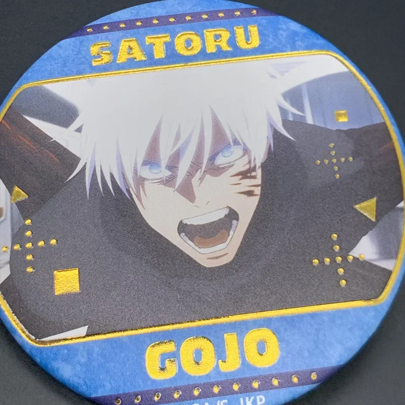 

75MM Anime Jujutsu Kaisen Satoru Gojo Cosplay Relief Matte Brooch Cartoon Birthday Xmas Gift Laser Game Reflective Press Badge