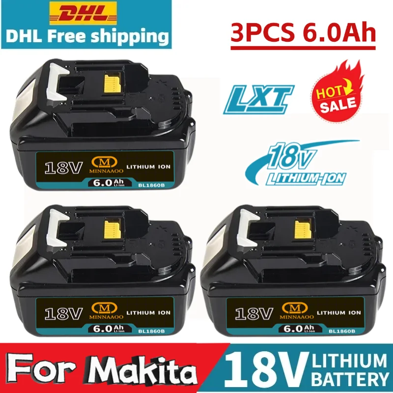 

New For Makita Latest Upgraded Rechargeable Battery 18V 5/6Ah Lithium Makita 18V Battery BL1840 BL1850 BL1860B BL1830 LXT 400