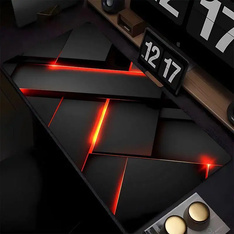 Minimalist Dark 3D Layered Pattern Mouse Pad Extra Large Thickened Rubber Gradient Desktop Mat Esports High-end PC Keyboard Pad
