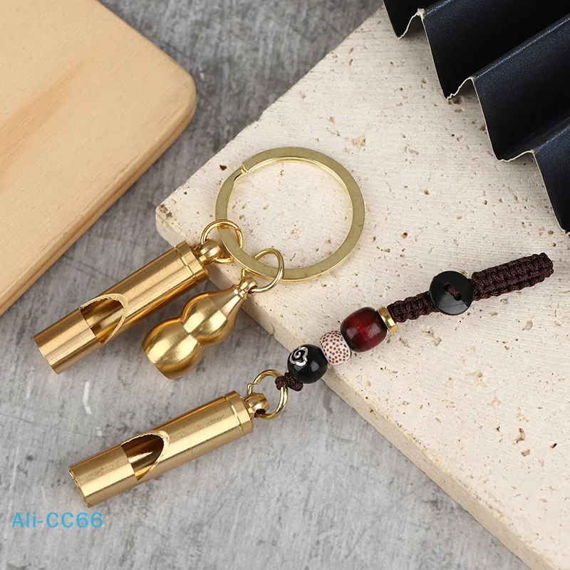 

【C】1Pc Brass Emergency Survival Whistle High Decibel Portable Keychain Outdoor Tools Whistle For Referee Training Camping Hiking