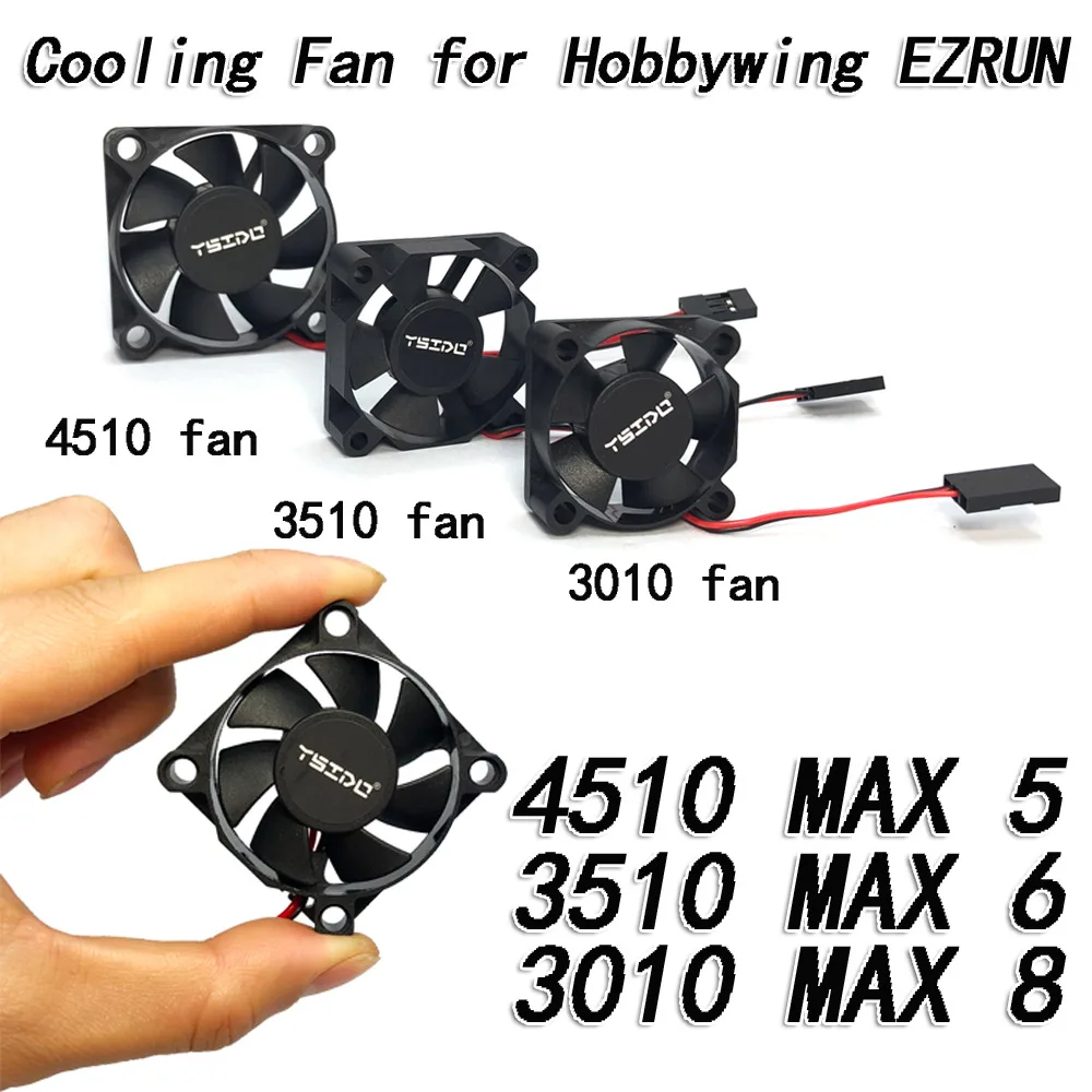 YSIDO 4510 3510 3010 2510 Upgrade Motor ESC Cooling Fan for 1/8 1/10 RC Car Hobbywing EZRUN MAX5 MAX6 MAX8 ARRMA BLX ESC