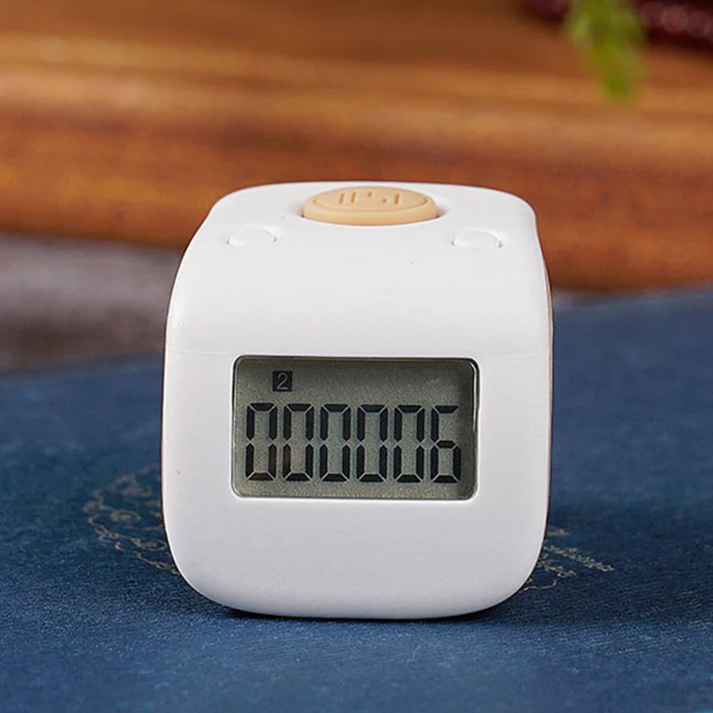 

Portable Rechargeable Finger Counter Digital Tally Clicker Silent Electronic Handheld Lightweight Ring Design Durable Shell For
