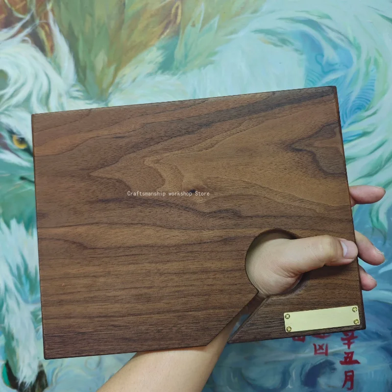Wooden Square Handcrafted Oil Painting Palette Art Painting Tools Place Items Plate Watercolor Oil Painting Paint Palette