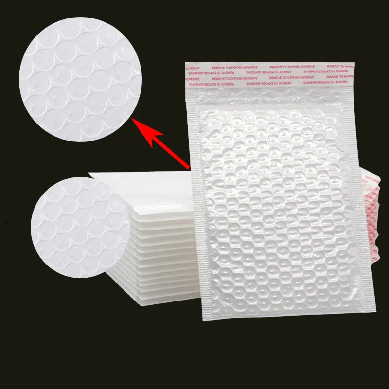 Sacs d'enveloppe en mousse blanche, 100 pièces/lot, enveloppes d'expédition rembourrées auto-scellantes, sac de courrier avec bulle