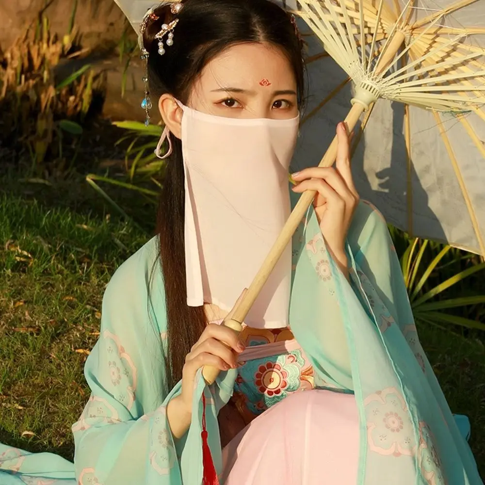 

Face Scarf Hanging Ears Mesh Face Scarves For Women Face Covering Ancient Mask Chinese Hanfu Accessories Hanfu Face Veil