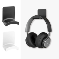 Universal Headphone Stand Adhensive Plastic Wall Mount Hanger Under Desk Headset Rack Holder Support For Gaming Earphone Bracket