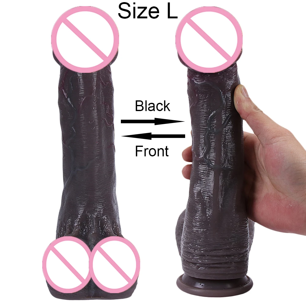 Real Black Skin Silicone Big Huge Penis Realistic Dildo Suction Cup Cock Male Artificial Rubber Dick Sex Toys For Women Vaginal