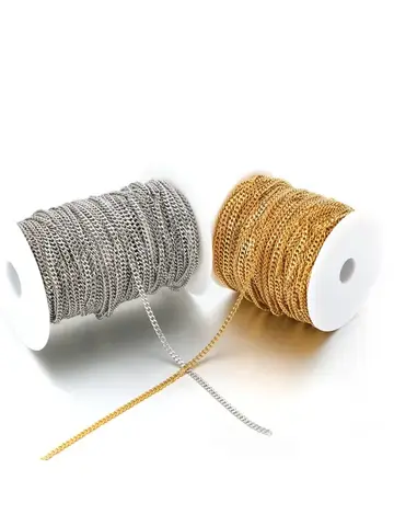 스테인리스강 금도금 펑크 쿠바 링크 체인, DIY 쥬얼리 제작, 힙합 목걸이 팔찌, 결과물 용품, 2 미터
