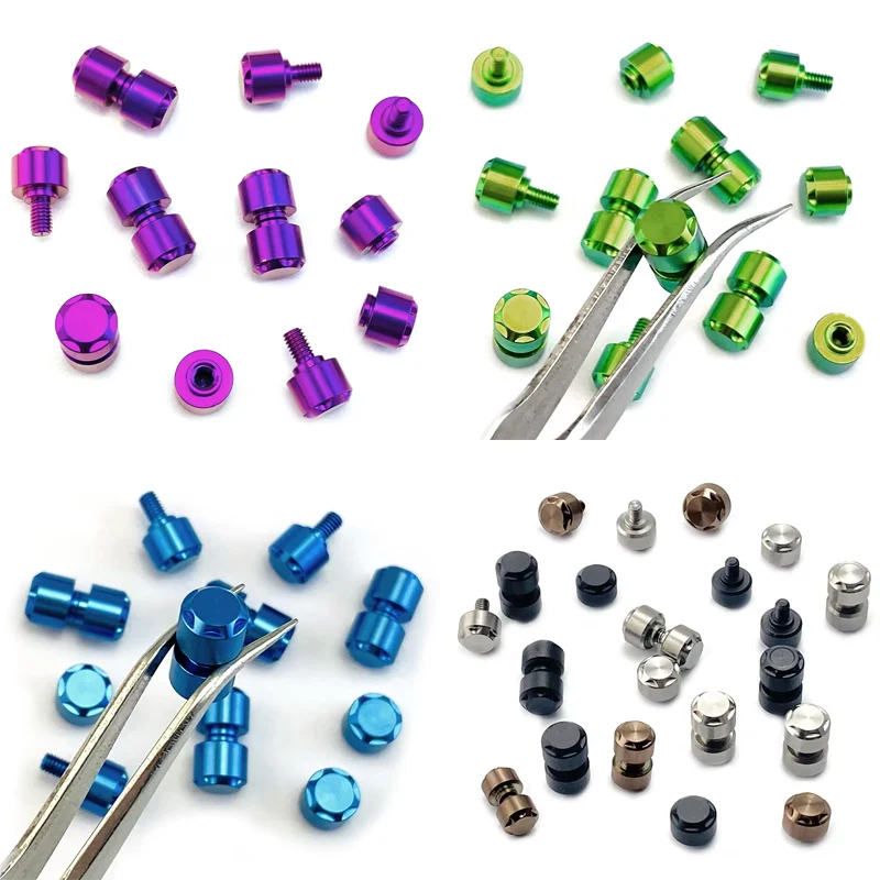 5 Colors Fits for 4MM Hole Size Folding Knife Titanium Alloy Thumb Pushed Button Screws Disc Stud Rivet Replace Accessories
