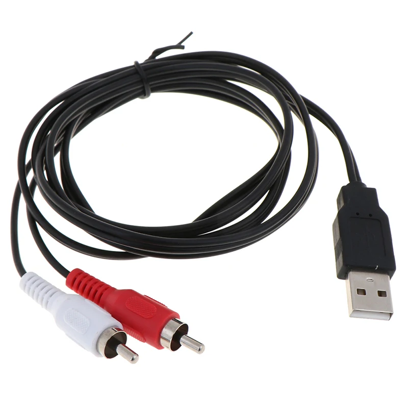 NEW Dual RCA Male to USB Male A Composite Adapter Audio Video Data Extension Cable