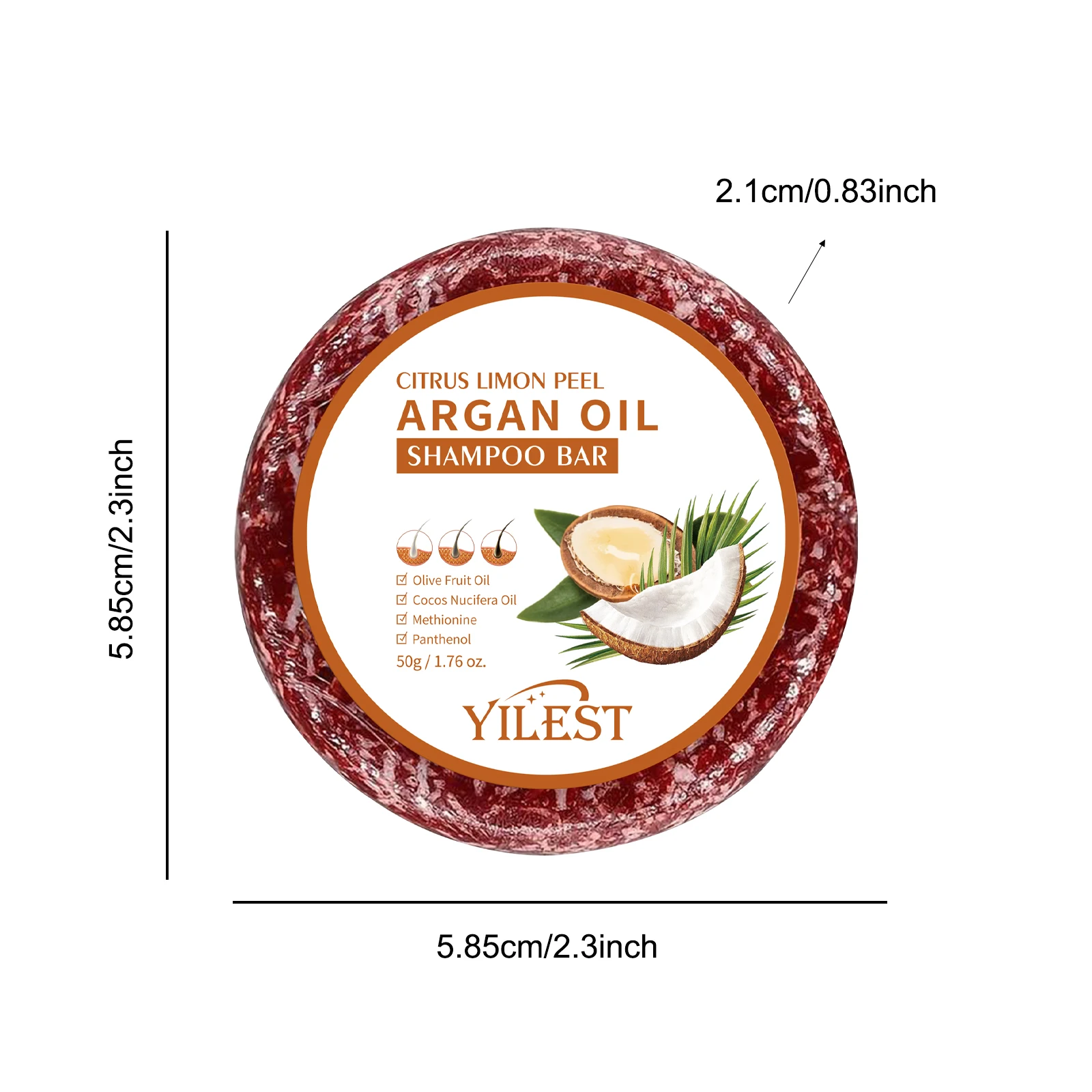 قالب شامبو بزيت الأركان 50 جرام للعناية بتساقط الشعر والقشرة والعناية بالشعر الجاف وترطيب وصحة فروة الرأس وصابون شامبو #6