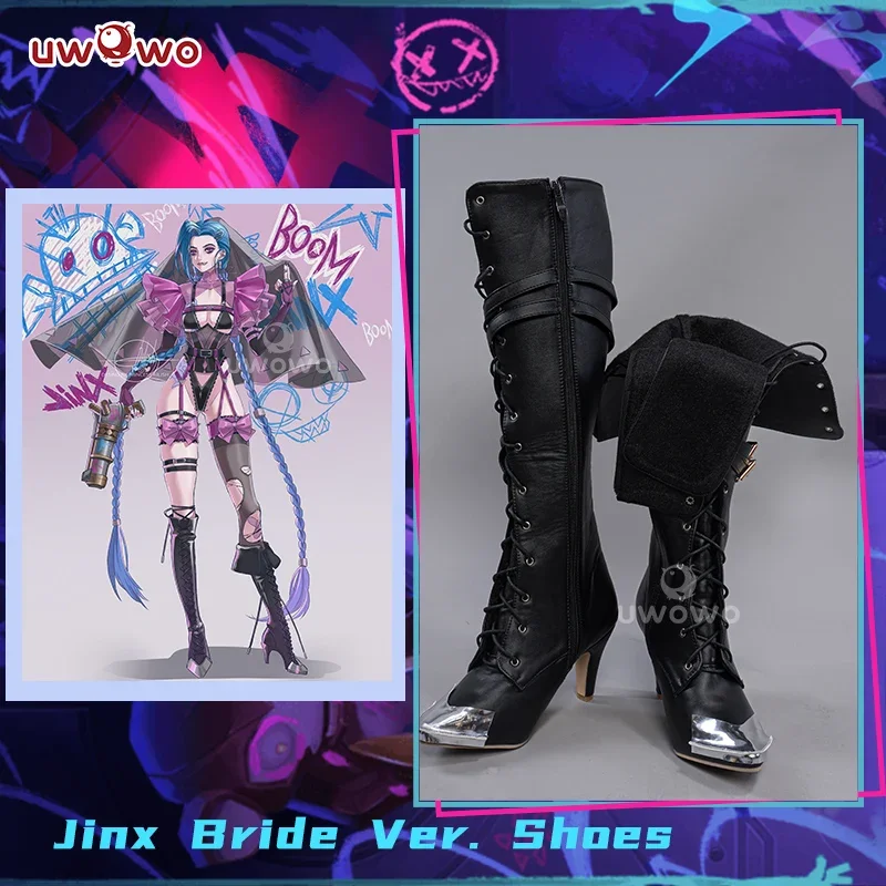 

CosplayLAST BATCH Jinx Cosplay Shoes Exclusive Uwowo X Ailish: Acrane League of Legends Fanart Jinx Bride Ver. Cosplay Footwear
