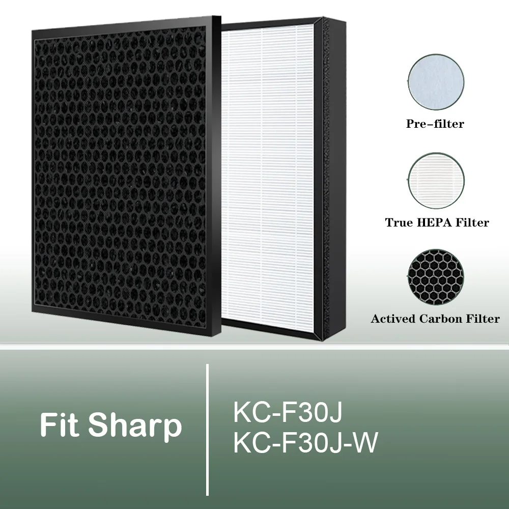 

Совместим с очистителем воздуха Sharp KC-F30J KC-F30J-W, сменным фильтром HEPA FZ-F30HFE Угольный фильтр FZ-F30DFE