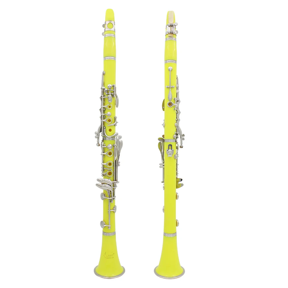 SLADE 17 Key Bb Clarinet Yellow B Flat Bakelite Clarinet with Case Reeds Strap Cloth Woodwind Instrument Parts & Accessories