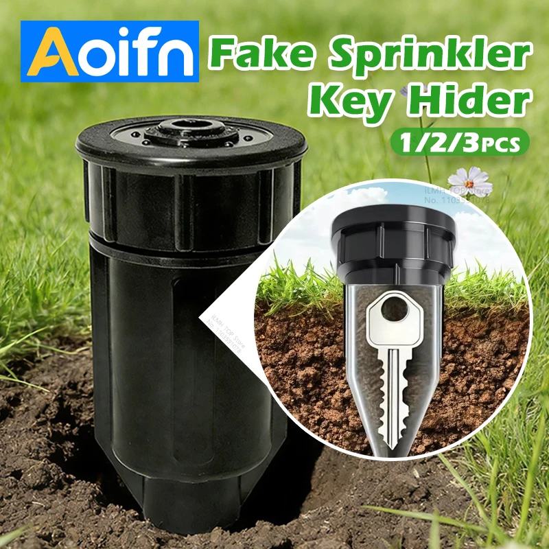 Fake Sprinkler Key Hider, Waterproof Outdoor Hidden Key Safe Box, Durable Plastic Garden Secret Storage, for Emergency Spare Key