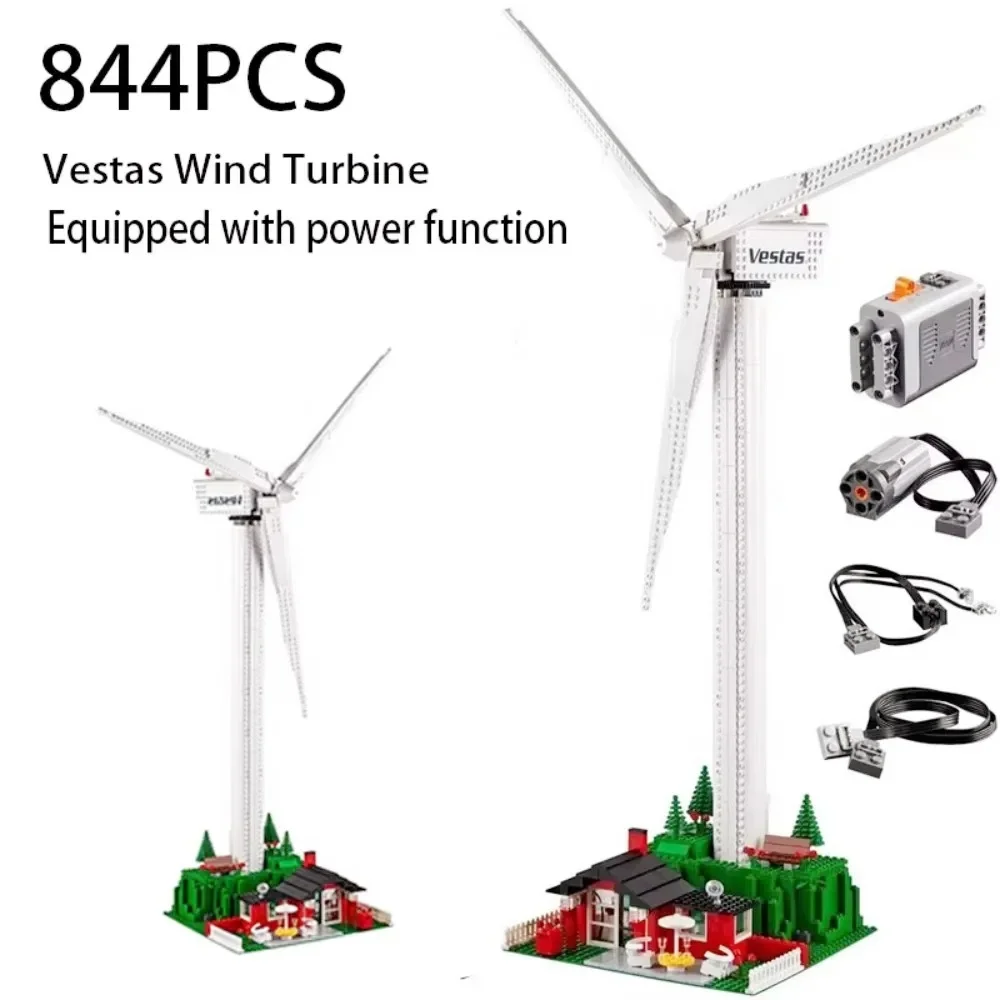 

Creative series wind turbine building blocks, 844PCS, electric windmill generator, brick model, boys' toy, children's gift, Chri