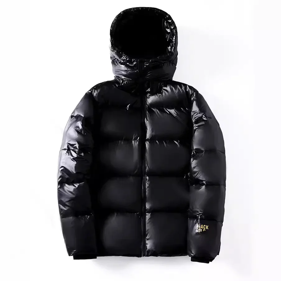 Couples Black Gold White Duck Down Coat Men`s Jacket Women\'s Thickened Fashion Coat Female Hooded Parker Waterproof Outerwear