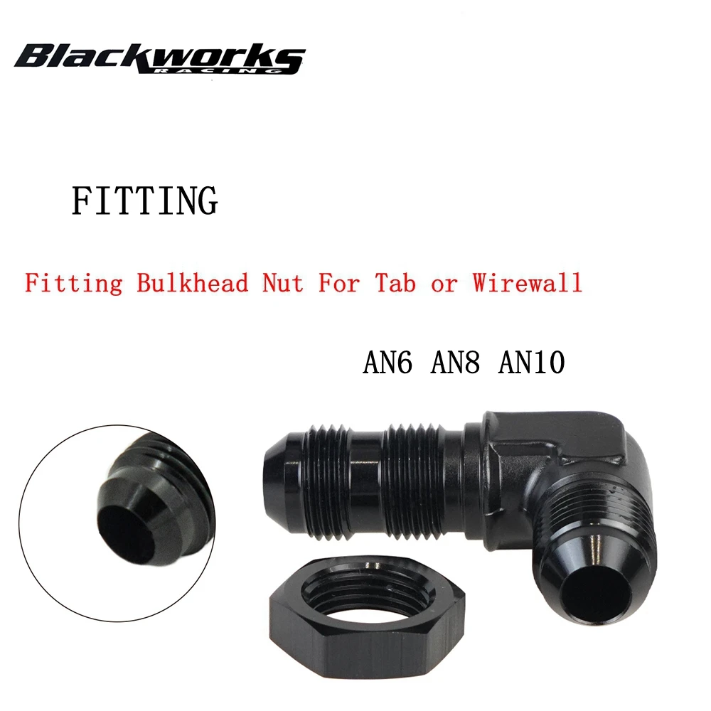 Zwart An10 An8 An6 Mannelijk Naar Mannelijk 90 Graden Flare Schot Adapter Auto Slang Aansluitingen Fitting Met Moer Voor Tab Of Draadwand