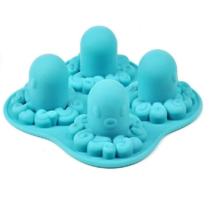 

High Quality Octopus Ice Mold Silicone Trays Kitchen Fondant Accessories Tools Clay Cake Mold Baking DIY Soap Mold E242