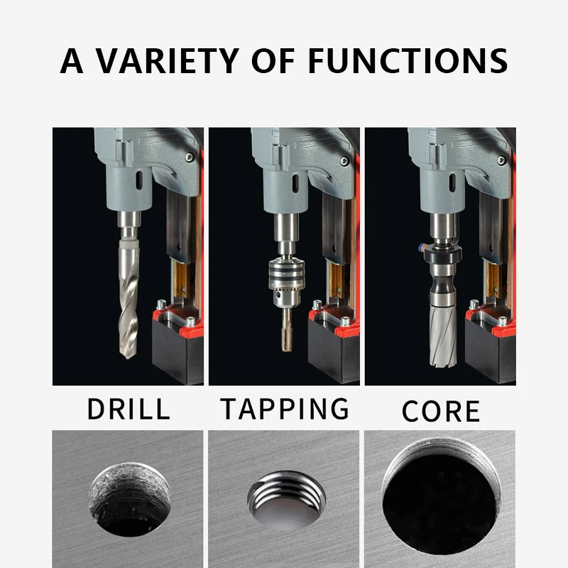 AOCKE AX28/28RE 220V Small Electric Magnetic Drill 1600W Portable Industrial Grade Drilling Machine Professional Tools