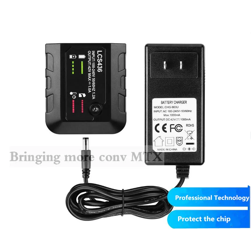 1A Li-ion batteries Charger For Black&Decker 36V/40V LBXR36 LBXR2036 LBX2040 Cordless Power Tool LSW36 LST136 Battery Charging