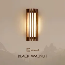 Walnut Wood Grid, Simple Modern Wabi-sabi style, Wall Sconce lights for Bedroom, Bedside, Living, Dining Room, Corridor Aisle