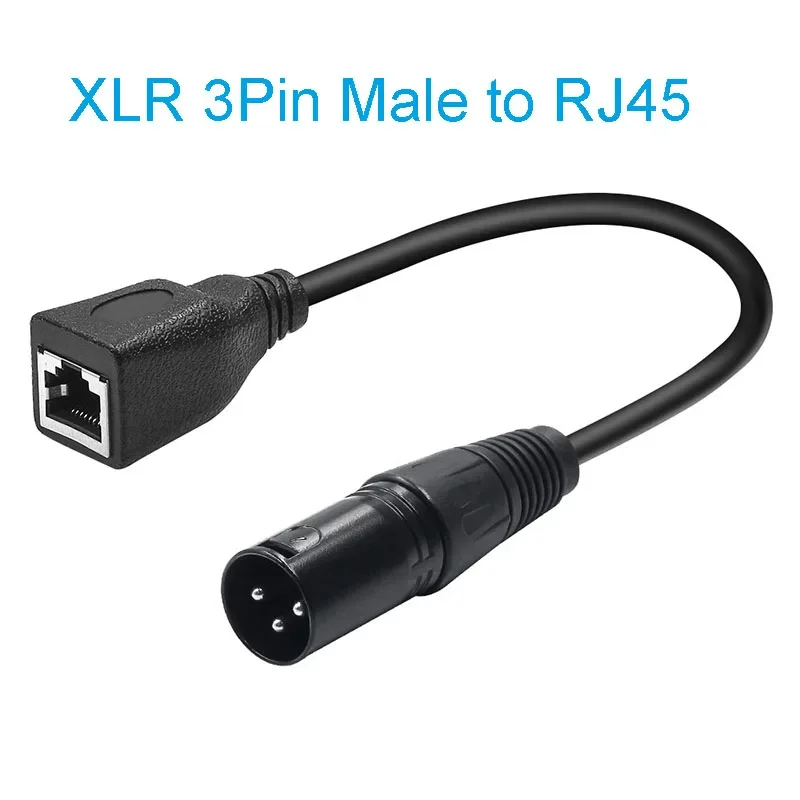 3Pin 5Pin DMX XLR to RJ45 Y Splitter Cable 2 Channel Multi Network Breakout for Stage light and Recording Studio