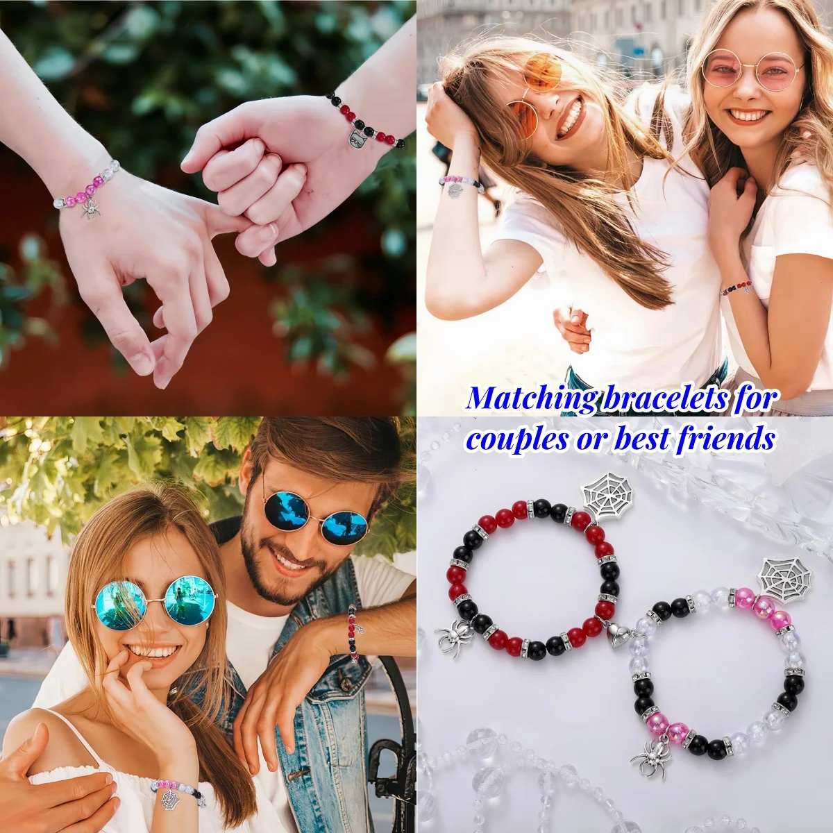 Handmade Knitting Rope Matching Bracelets para Casais, Cat Spider Bracelets, Melhores Amigos, Presentes de Aniversário para Amantes, Meninas