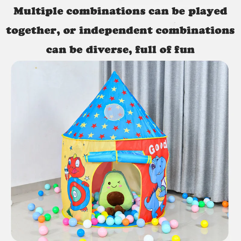 Portable Children's Tent Beach Toys Cartoon Ball Pool Kids Tent 3 in 1 Pop-up Tent Play House Outdoor Child Teepee Toy Tents