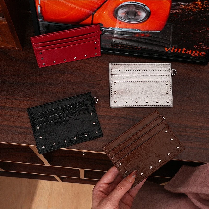 Slim Minimalist Card Holder Wallet for Women, Small RFID Blocking Leather Card Case with Multiple Slots, Fashion Gift