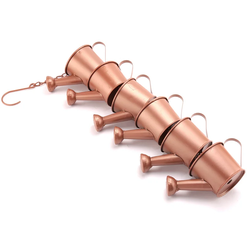 

A64K 2X Steel Leaf Rain Chain, Garden Gift For Mom, Gutters, Rain Catcher For Downspout With Adapter, Thick Flower Cups A