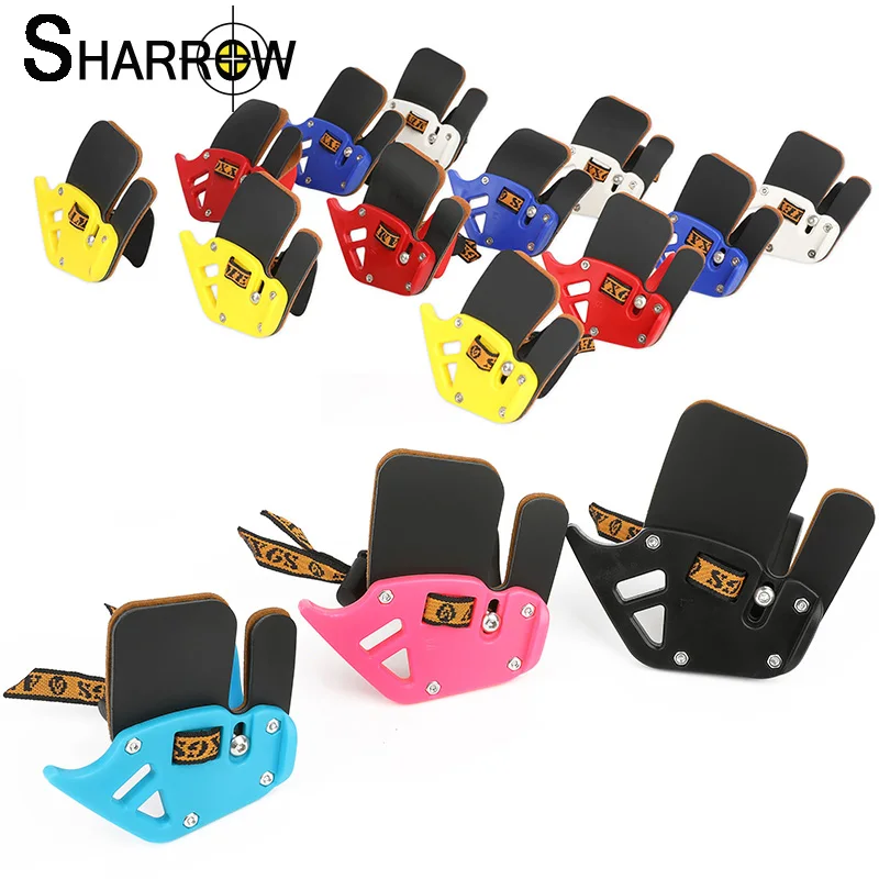 Archery Finger Guard Cowhide+Microfibre Protect Fingers Right Hand S/M/L for Recurve Bow Hunting Archery Shooting Accessories