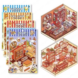 3D PET Sticker Cute Cartoon Pocket Diy Scene DIY Cabin Scene Stacking and Pasting Hand Account Cute Gift for Kid Child