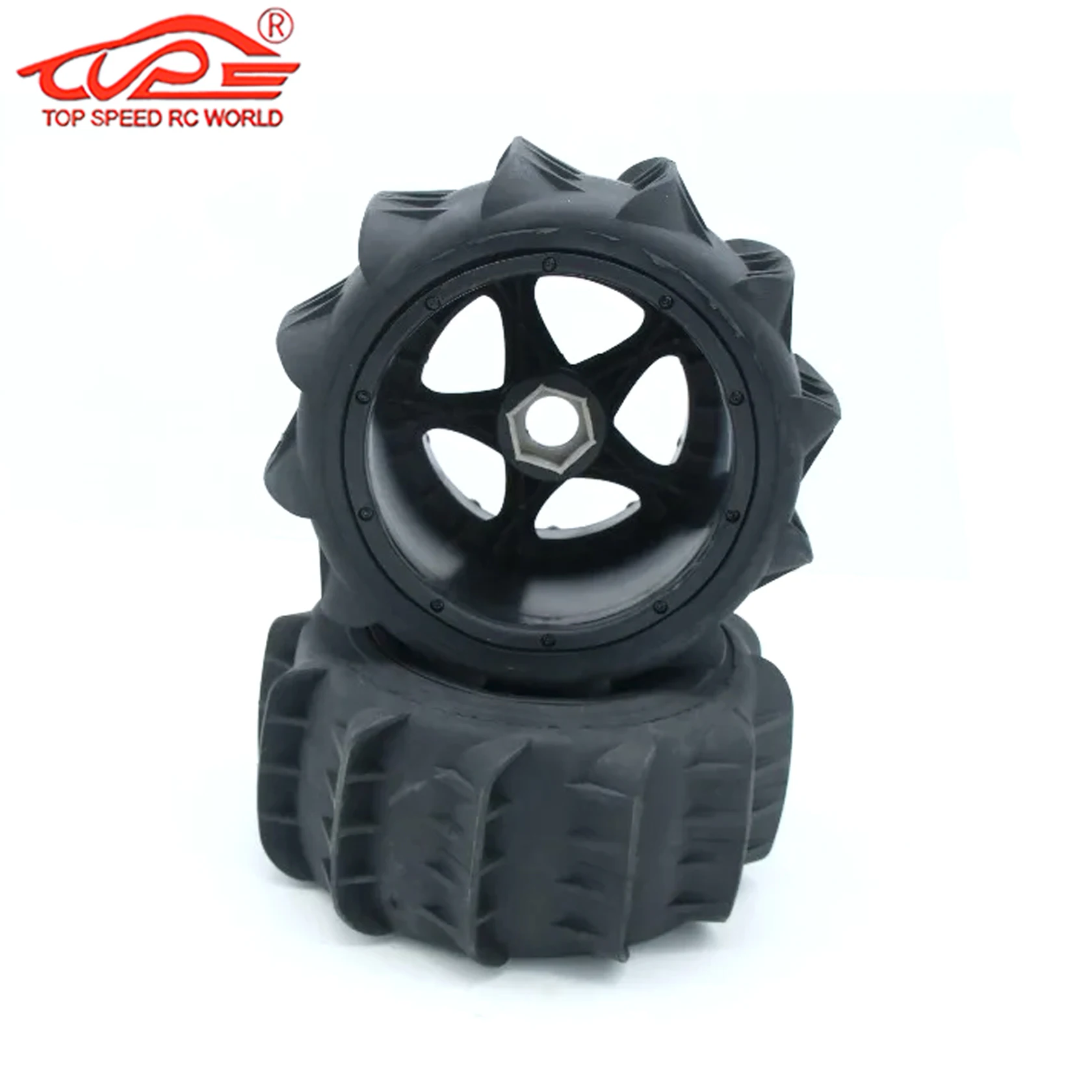 ชุดยางล้อทะเลทรายสำหรับ1/5 HPI km rovan Baja 5B 5T 5SC Kraton 8S losi DBXL-E 2.0 195มม. * 90มม.