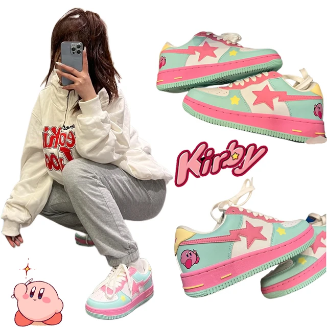 Kirby Anime Cute Cartoon Sneakers Japanese Girl Heart Casual Color Matching Shoes College Style Shoes Y2k Spring And Summer New Animation Derivatives peripheral Products AliExpress