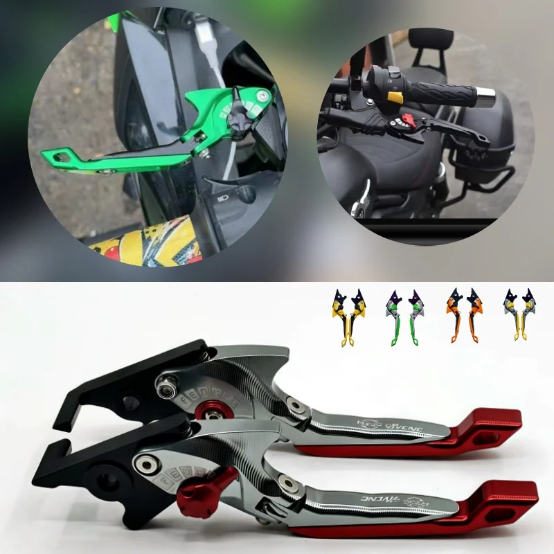 

For Kawasaki KLR650 1989-2007 KLR650 2018 Motorcycle Parts 3D Brake Lever Set Foldable Adjustable Handle Levers