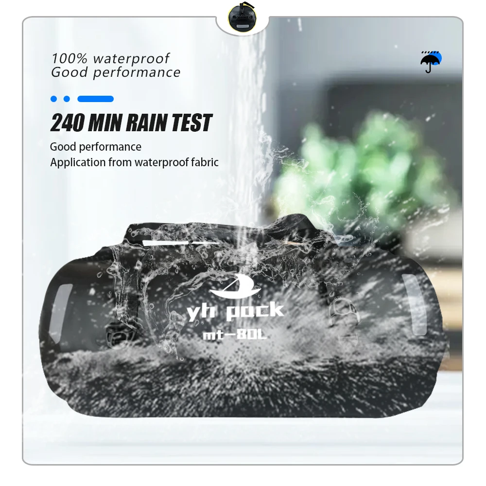 Motorcycle Bag Outdoor PVC Dry Sack Bag Waterproof 40L 80L, Shoulder, Bag, Diving, Swimming, Hiking Driving Travel Kits