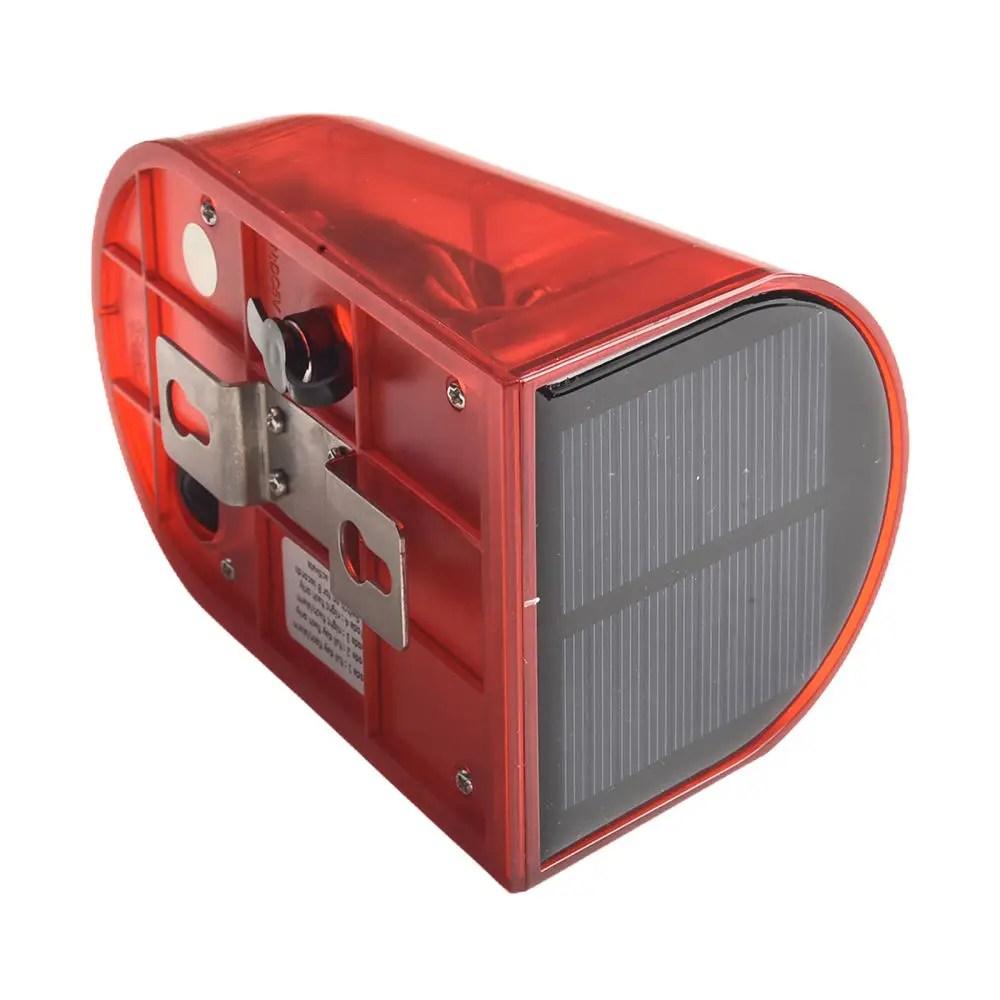 For For RUOCLN Solar PIR Motion Sensor Warning Light Audible Flash Siren Outdoor Garden Yard Wildlife Scare Device