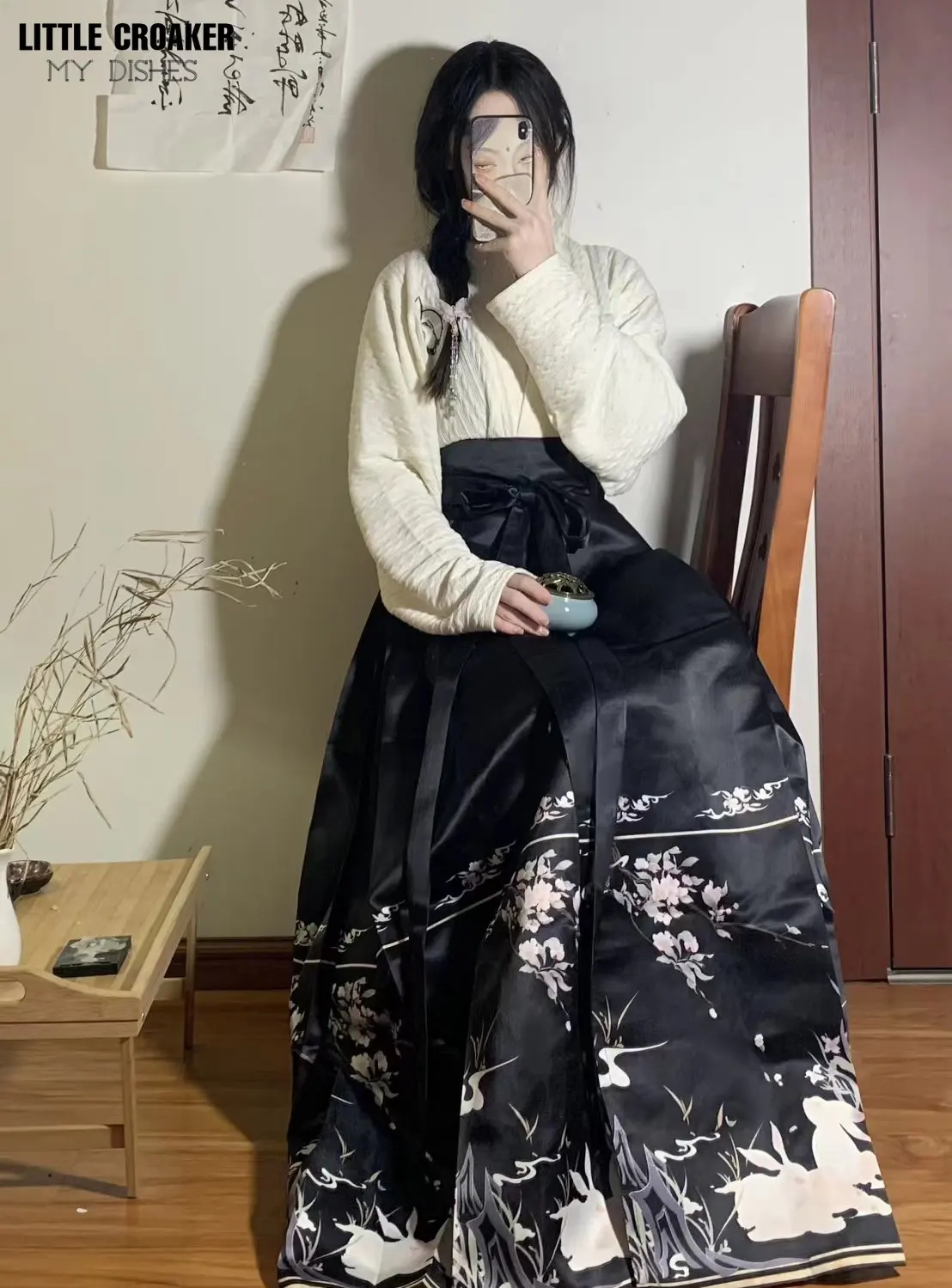 Hanfu Original Melhorado Dinastia Ming Roupas Antigas das Mulheres Tradicionais Chinesas Hanfu Cavalo Face Saia Desgaste Chinês