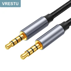 Cabo de áudio para carro, macho para macho, 3.5mm, HiFi Stereo, Jack 3, 5, PC, Xiaomi, Oneplus, alto-falante para fone de ouvido, MP3, Cabo Aux