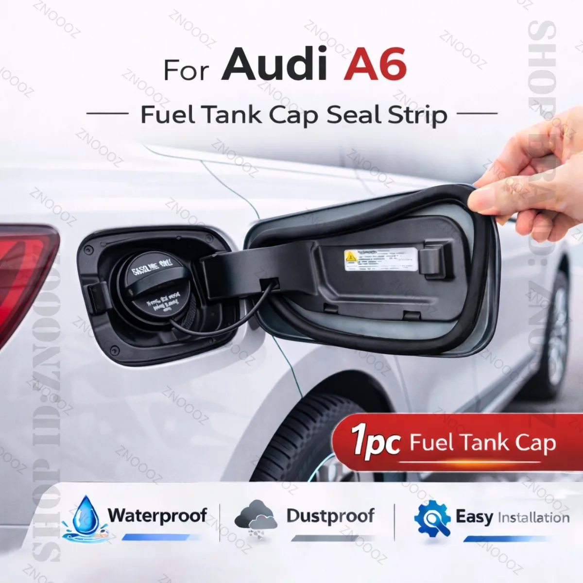 Car Seal Strip Rubber Double Layer Dustproof Waterproof Sealing Protector Gas Cap Trim 1pc Fuel Tank Cover For Audi A6