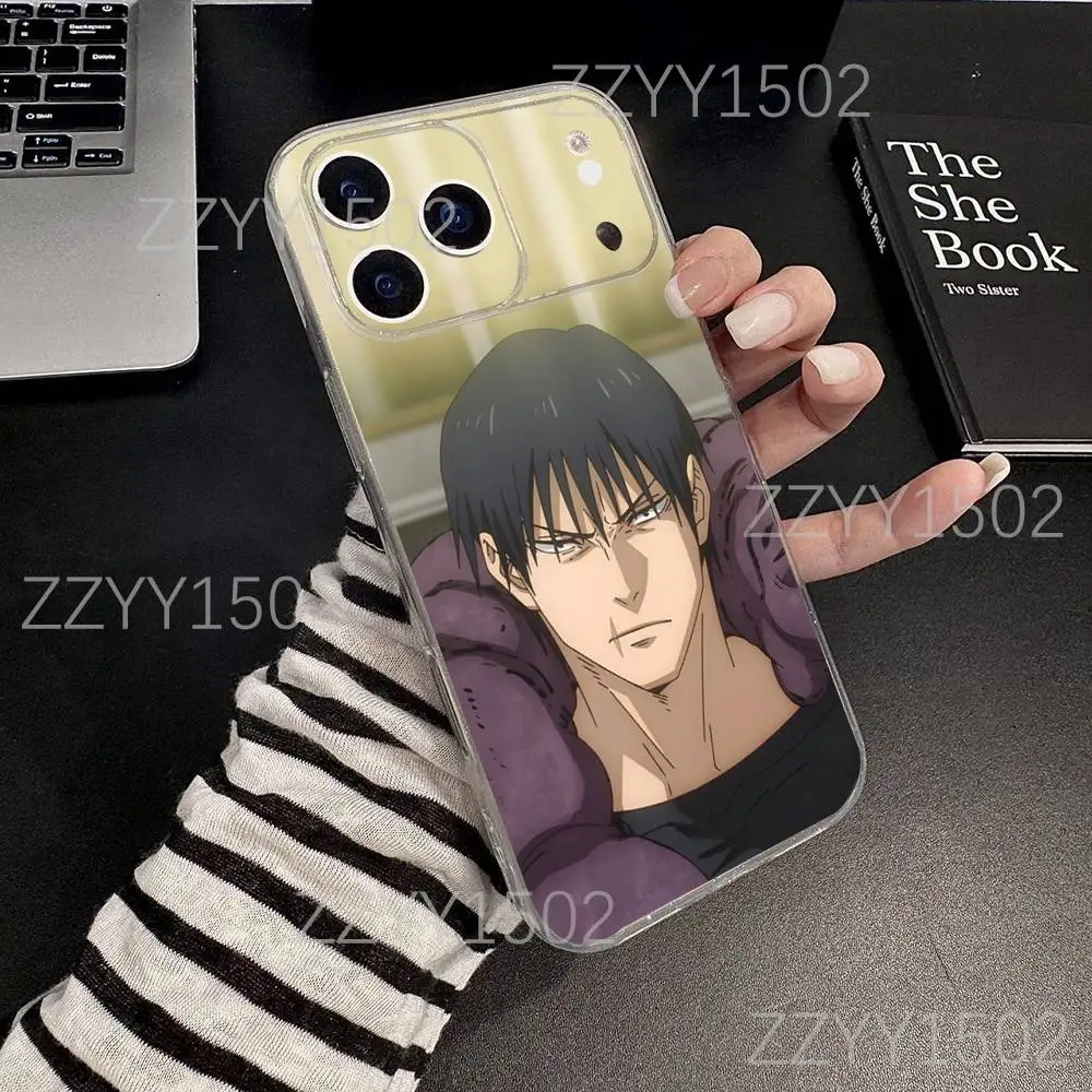 حافظة هاتف Toji Fushiguro Jujutsu Kaisen لهاتف iPhone 17,16,15,14,13,12,11 Pro,Max,Plus,X,XS,XR,SE4,E Mini شفافة ناعمة