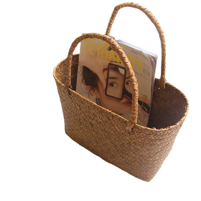 Straw Tote Bags for Women Rattan Handmade Woven Purses and Handbags Ladies Beach Holiday Hand Bags