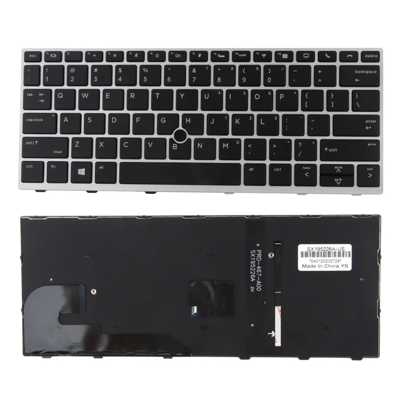 S  L13697-001 For HP EliteBook 730 G5 735 G5 735 G6 830 G6 Backlit Keyboard Silver