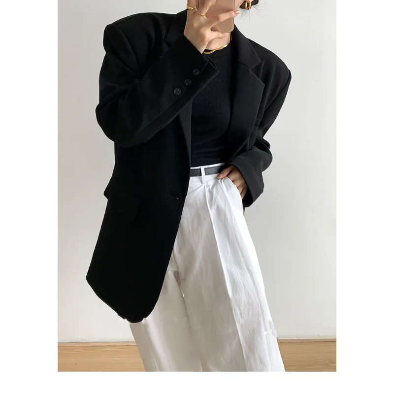 Blazer Women's Spring Autumn Versatile New Style High-end Black Design Casual Fashion Western Style Small Suit