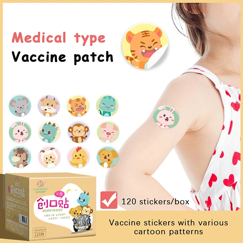 120pcs Cute Cartoon Medical Patch Waterproof Wound Adhesive Bandages Dustproof Breathable First Band Aid Adhesive For Kids