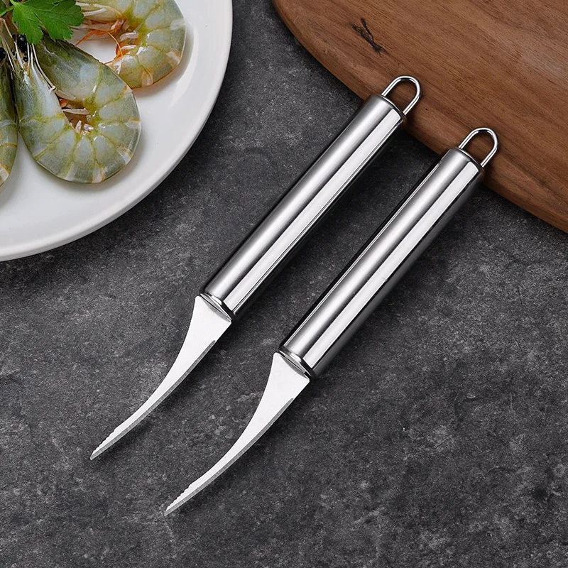 2 in 1 Shrimp Peeling Tool Special Knife for Prawns Deboning Kitchen Multifunctional Tool Back Cutter Vein Remover