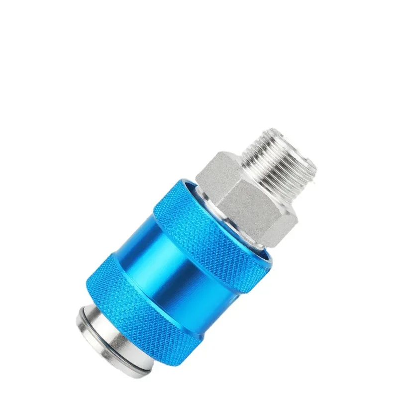 Pneumatic Silver Tone Blue Hand Operated Slide Valve, HSV-06, HSV-08, HSV-10, HSV-15, G1, 8 