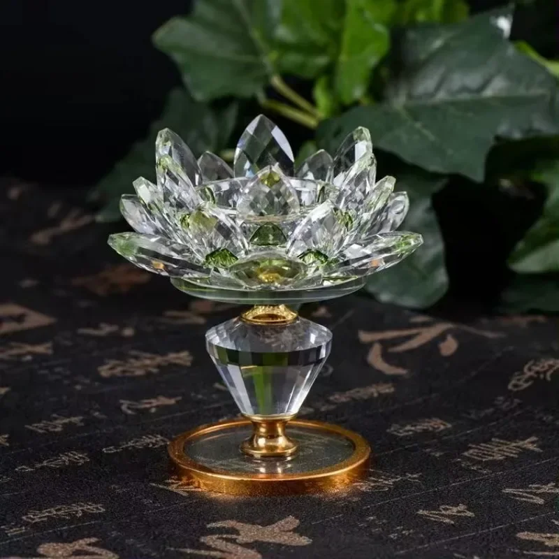 Creative Crystal Lotus Butter Lamp Holder For Household Candle Holder Table Ornaments